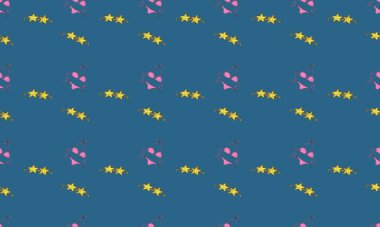 Farklı aksesuarlara sahip renkli arkaplan