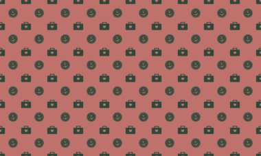 Farklı aksesuarlara sahip renkli arkaplan