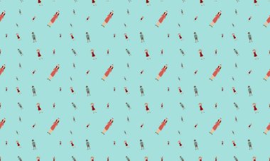 Farklı aksesuarlara sahip renkli arkaplan