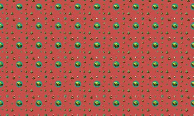 Farklı aksesuarlara sahip renkli arkaplan