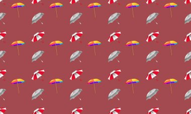 Farklı aksesuarlara sahip renkli arkaplan