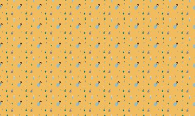 Farklı aksesuarlara sahip renkli arkaplan