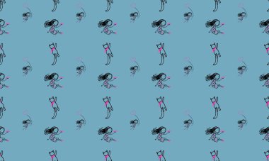 Farklı aksesuarlara sahip renkli arkaplan