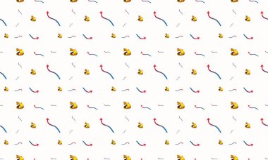 Farklı aksesuarlara sahip renkli arkaplan