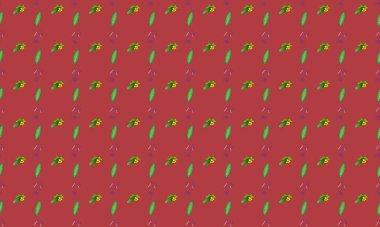 Farklı aksesuarlara sahip renkli arkaplan