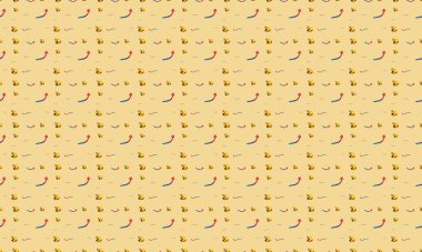 Farklı aksesuarlara sahip renkli arkaplan