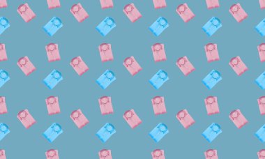 Farklı aksesuarlara sahip renkli arkaplan