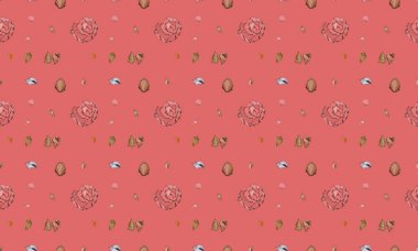 Farklı aksesuarlara sahip renkli arkaplan