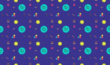 Farklı aksesuarlara sahip renkli arkaplan