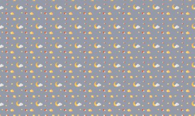 Farklı aksesuarlara sahip renkli arkaplan