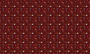 Farklı aksesuarlara sahip renkli arkaplan