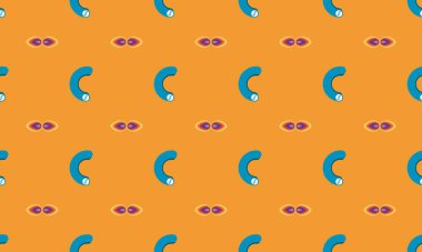 Farklı aksesuarlara sahip renkli arkaplan