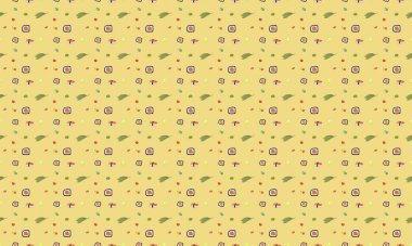 Farklı aksesuarlara sahip renkli arkaplan