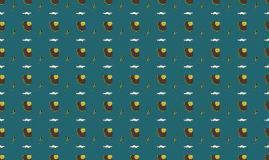 Farklı aksesuarlara sahip renkli arkaplan