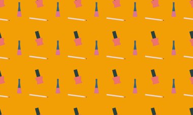 Farklı aksesuarlara sahip renkli arkaplan