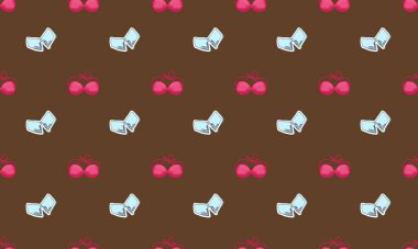 Farklı aksesuarlara sahip renkli arkaplan