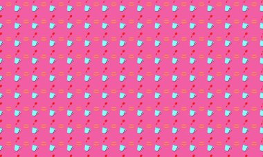 Farklı aksesuarlara sahip renkli arkaplan