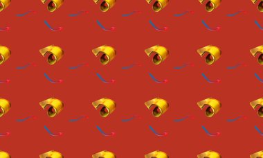 Farklı aksesuarlara sahip renkli arkaplan