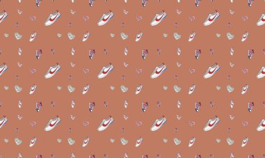 Farklı aksesuarlara sahip renkli arkaplan