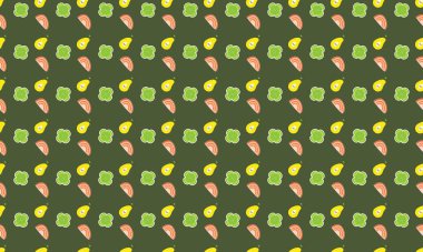 Farklı aksesuarlara sahip renkli arkaplan