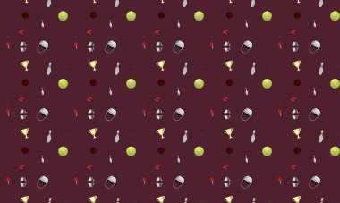 Farklı aksesuarlara sahip renkli arkaplan