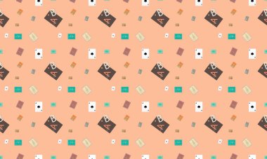 Farklı aksesuarlara sahip renkli arkaplan