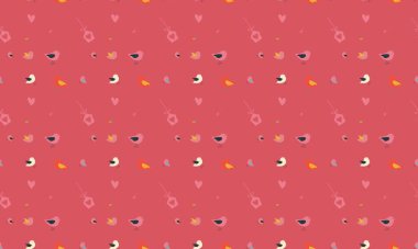 Farklı aksesuarlara sahip renkli arkaplan