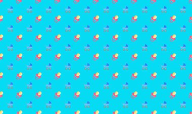 Farklı aksesuarlara sahip renkli arkaplan