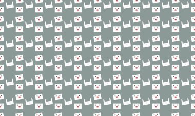 Farklı aksesuarlara sahip renkli arkaplan