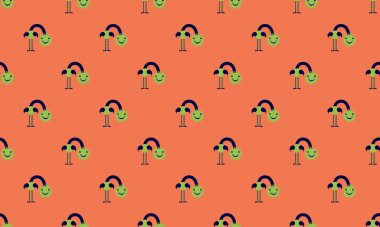 Farklı aksesuarlara sahip renkli arkaplan