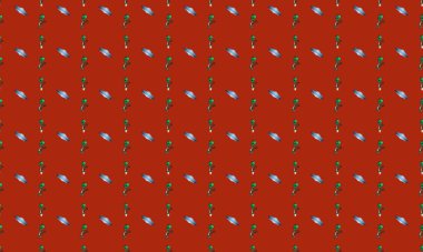 Farklı aksesuarlara sahip renkli arkaplan