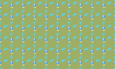 Farklı aksesuarlara sahip renkli arkaplan