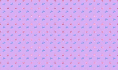 Farklı aksesuarlara sahip renkli arkaplan