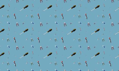 Farklı aksesuarlara sahip renkli arkaplan