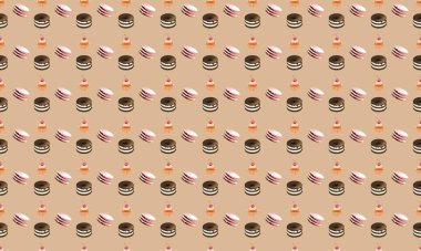 Farklı aksesuarlara sahip renkli arkaplan