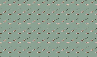 Farklı aksesuarlara sahip renkli arkaplan