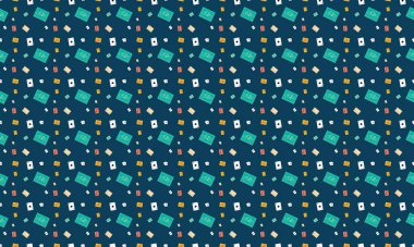 Farklı aksesuarlara sahip renkli arkaplan