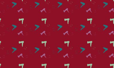 Farklı aksesuarlara sahip renkli arkaplan