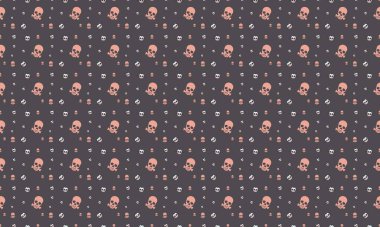 Farklı aksesuarlara sahip renkli arkaplan