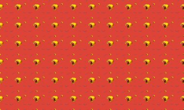 Farklı aksesuarlara sahip renkli arkaplan