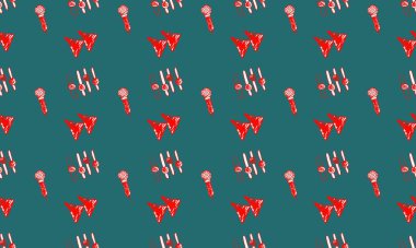 Farklı aksesuarlara sahip renkli arkaplan