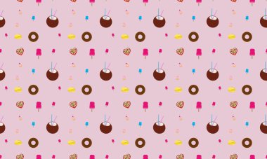 Farklı aksesuarlara sahip renkli arkaplan