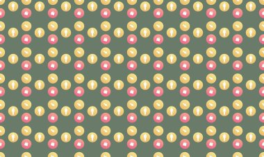 Farklı aksesuarlara sahip renkli arkaplan