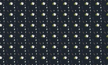 Farklı aksesuarlara sahip renkli arkaplan