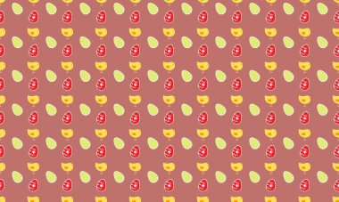 Farklı aksesuarlara sahip renkli arkaplan