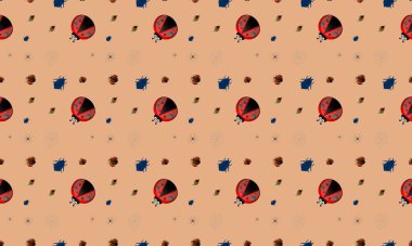 Farklı aksesuarlara sahip renkli arkaplan