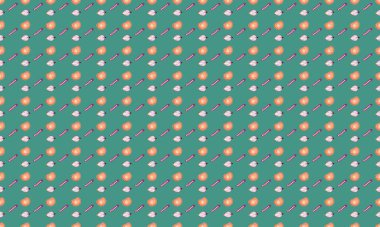 Farklı aksesuarlara sahip renkli arkaplan