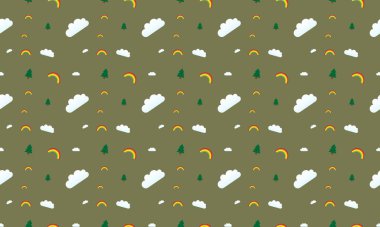 Farklı aksesuarlara sahip renkli arkaplan