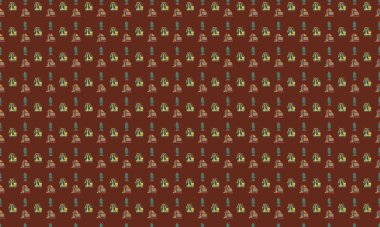 Farklı aksesuarlara sahip renkli arkaplan