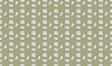 Farklı aksesuarlara sahip renkli arkaplan